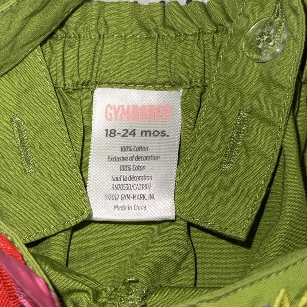 🛍 Gymboree Green and Red Jumpsuit with Ruched Details SIZE 18-24 MONTHS